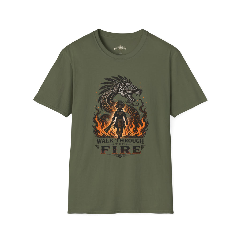 T-Shirt — 'Walk Through Fire' Dragon Flames Graphic Tee
