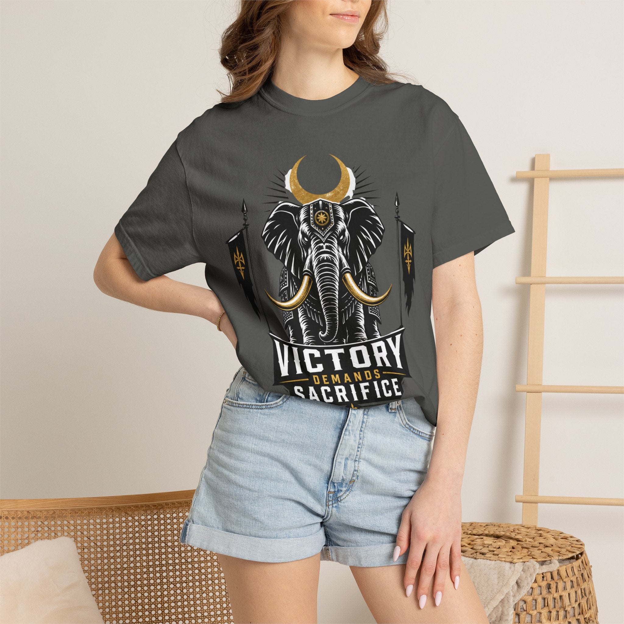 Victory & Sacrifice Elephant T-Shirt — Graphic Warrior Tee