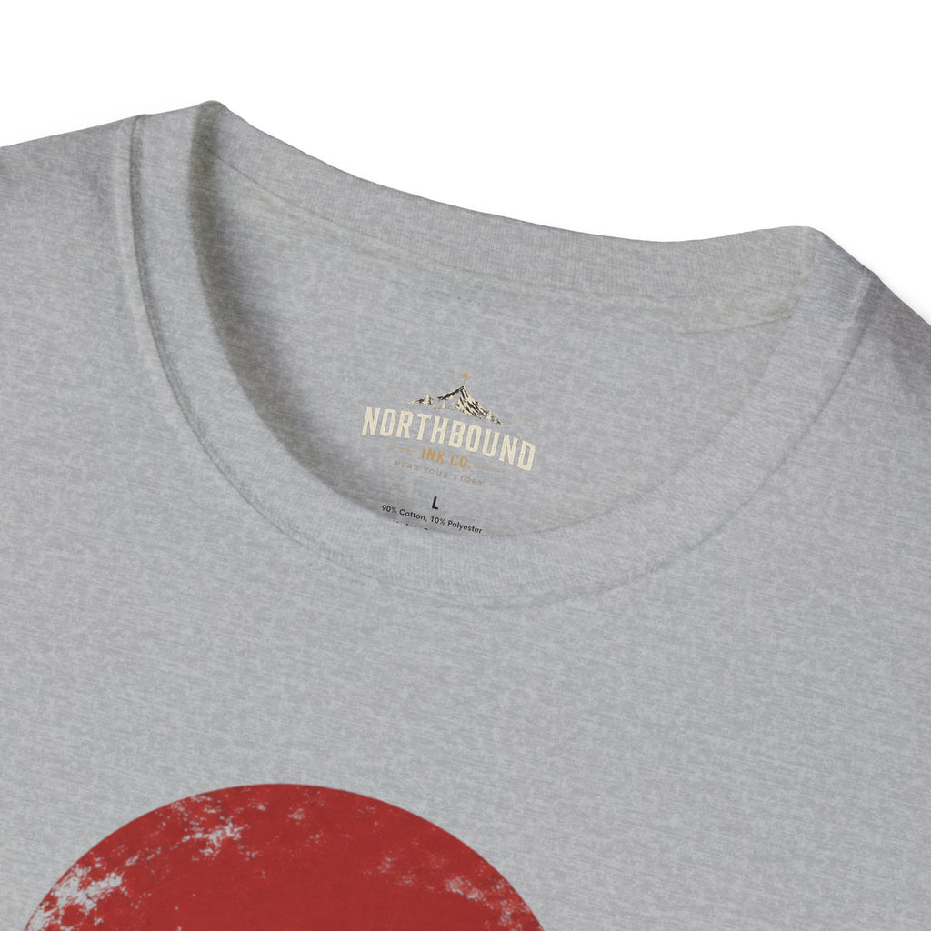 Samurai Walk T-Shirt — Red Sun Japanese Warrior Graphic