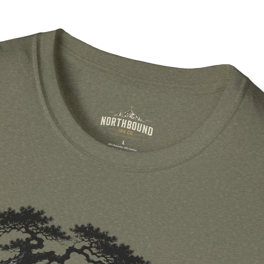 Meditation Zen T-Shirt — 'Silence Is Great Strength' Minimal Bonsai Buddha Tee