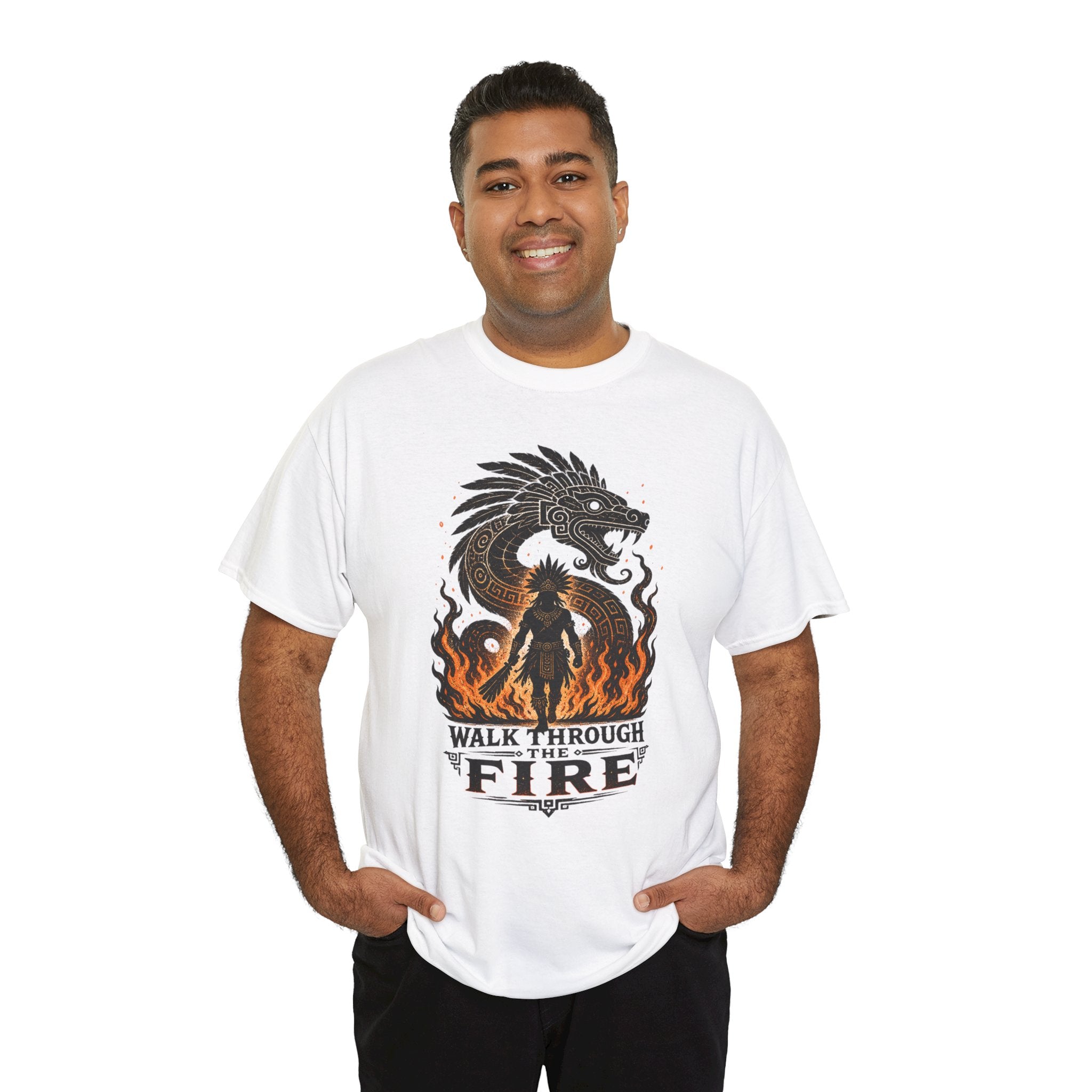 Walk Through the Fire Dragon T-Shirt — Inspirational Flame Graphic Tee