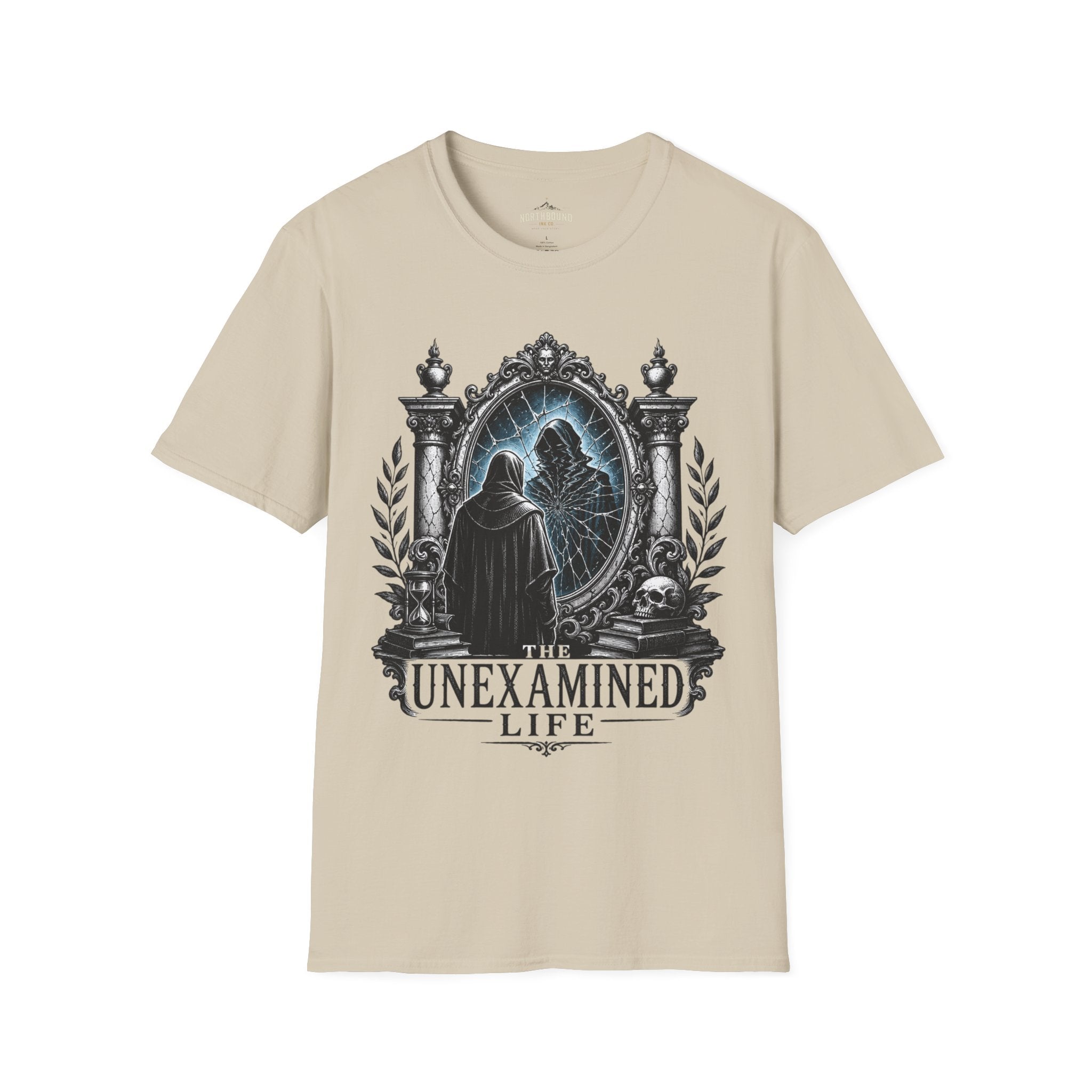 The Unexamined Life T-Shirt — Philosophical Mirror Graphic Tee