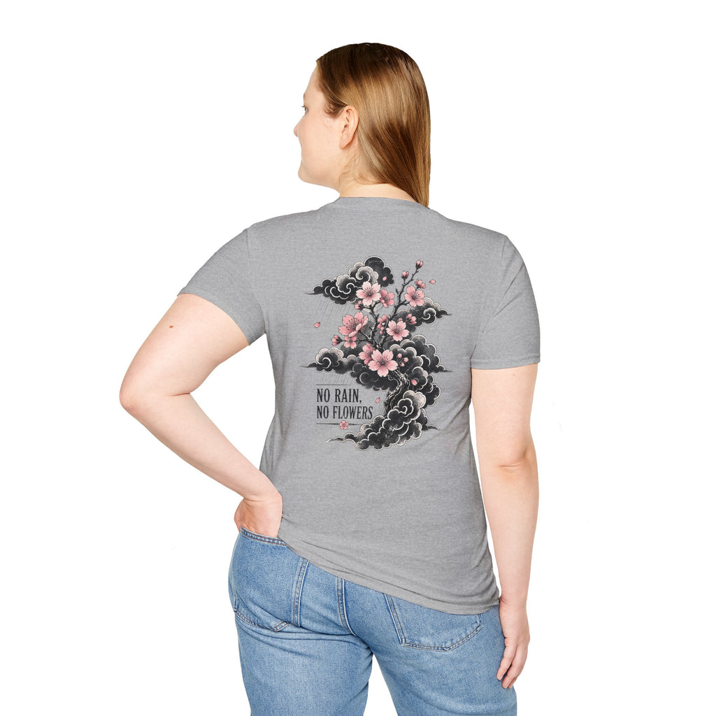 Floral Pocket Cat T‑Shirt — Petite Cherry Blossom Kitten Graphic