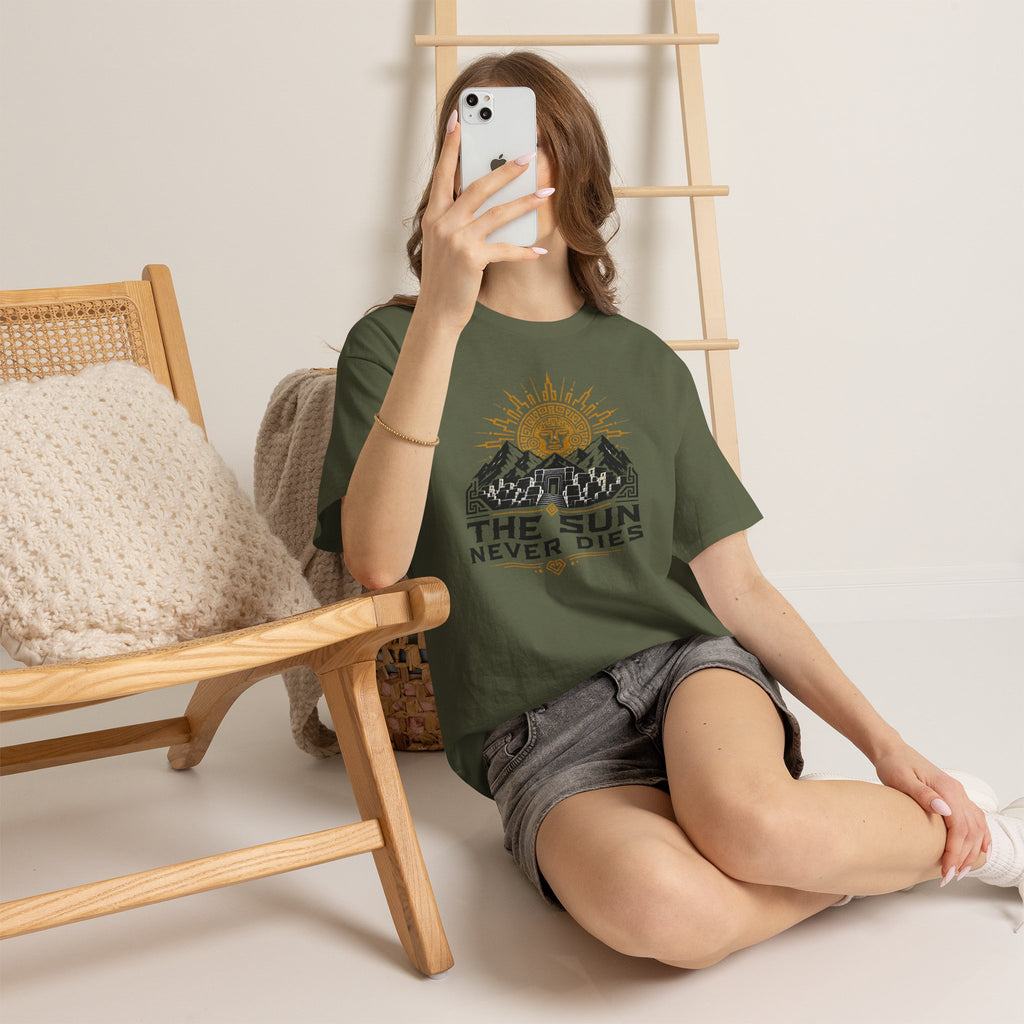 Sun Never Dies T-Shirt — Retro Mountain Adventure Tee