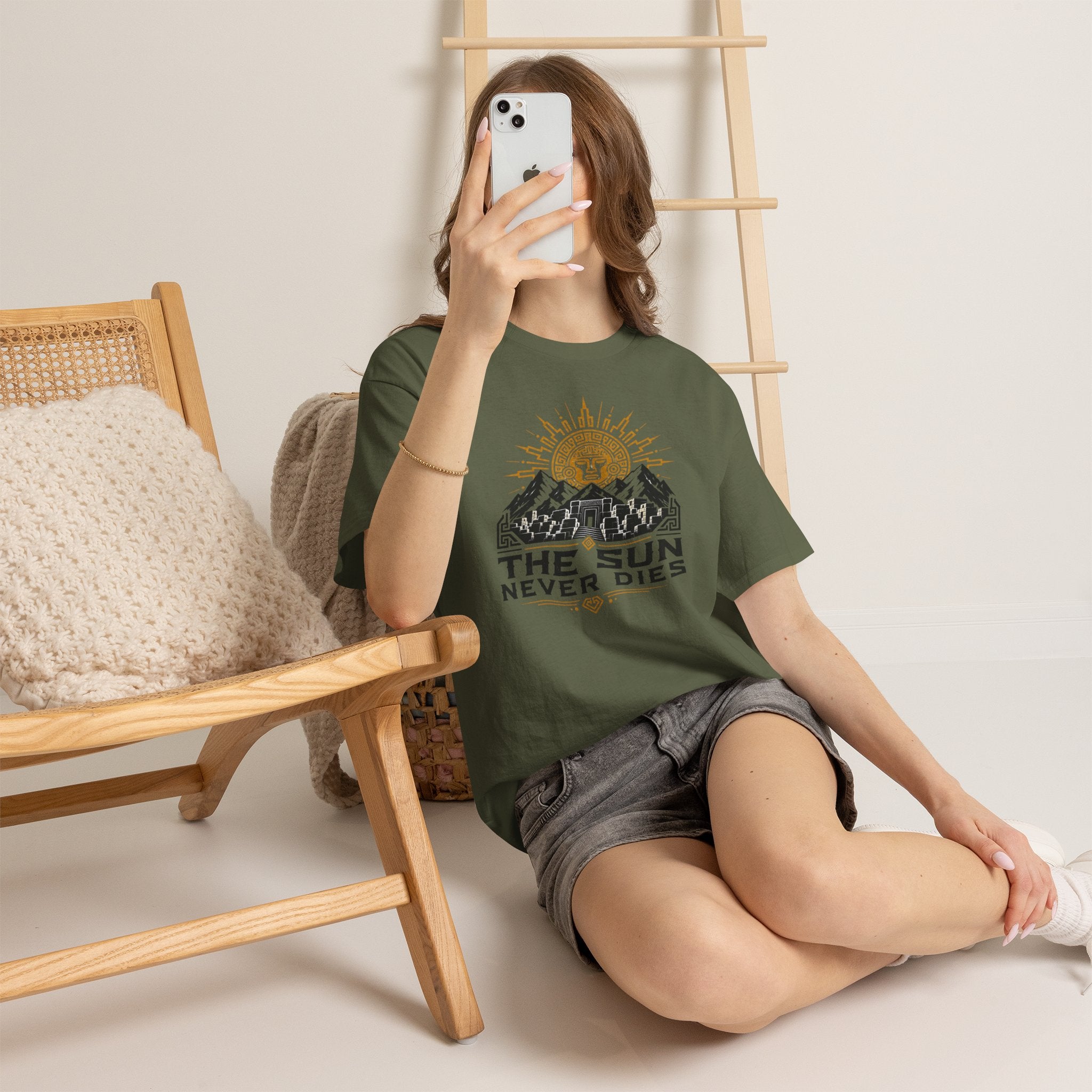 Sun Never Dies T-Shirt — Retro Mountain Adventure Tee