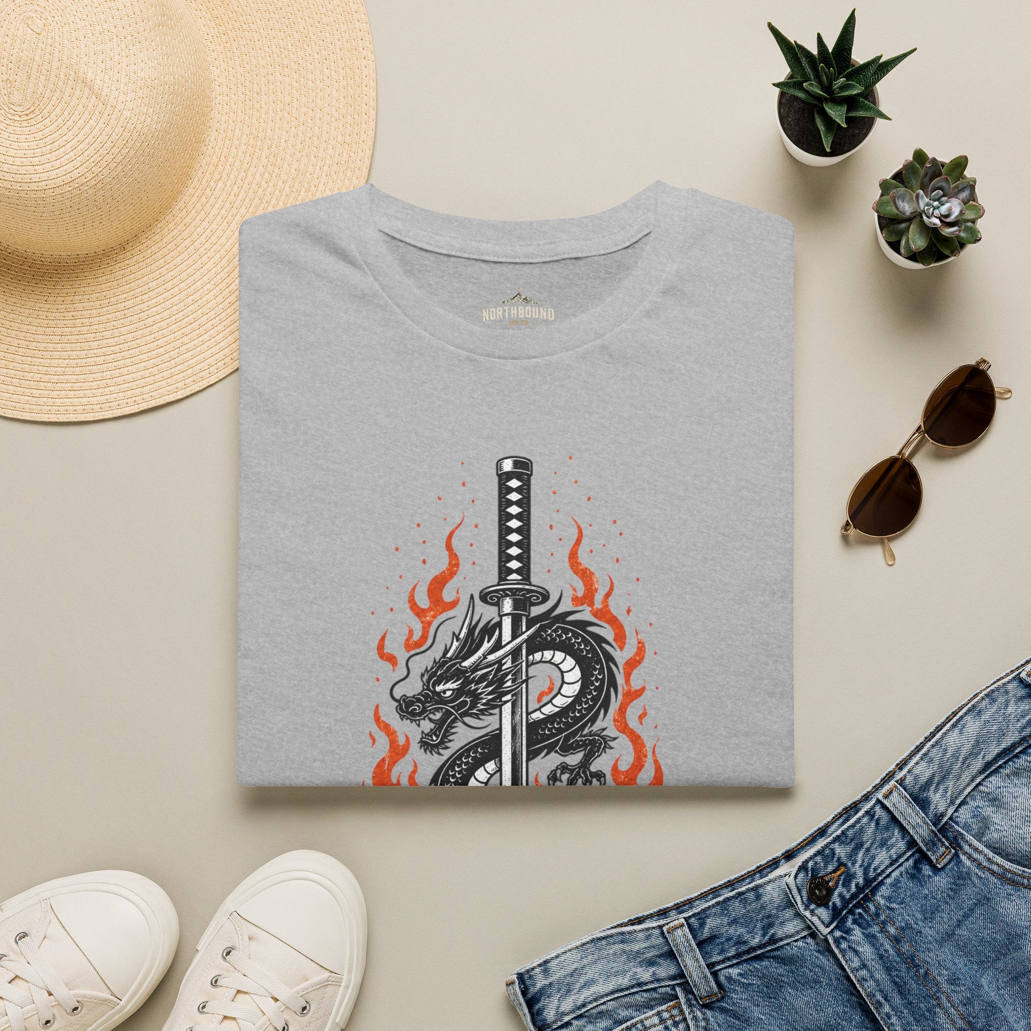 T-Shirt — 'A Sword Is Harder To Forgive' Dragon & Katana Graphic Tee