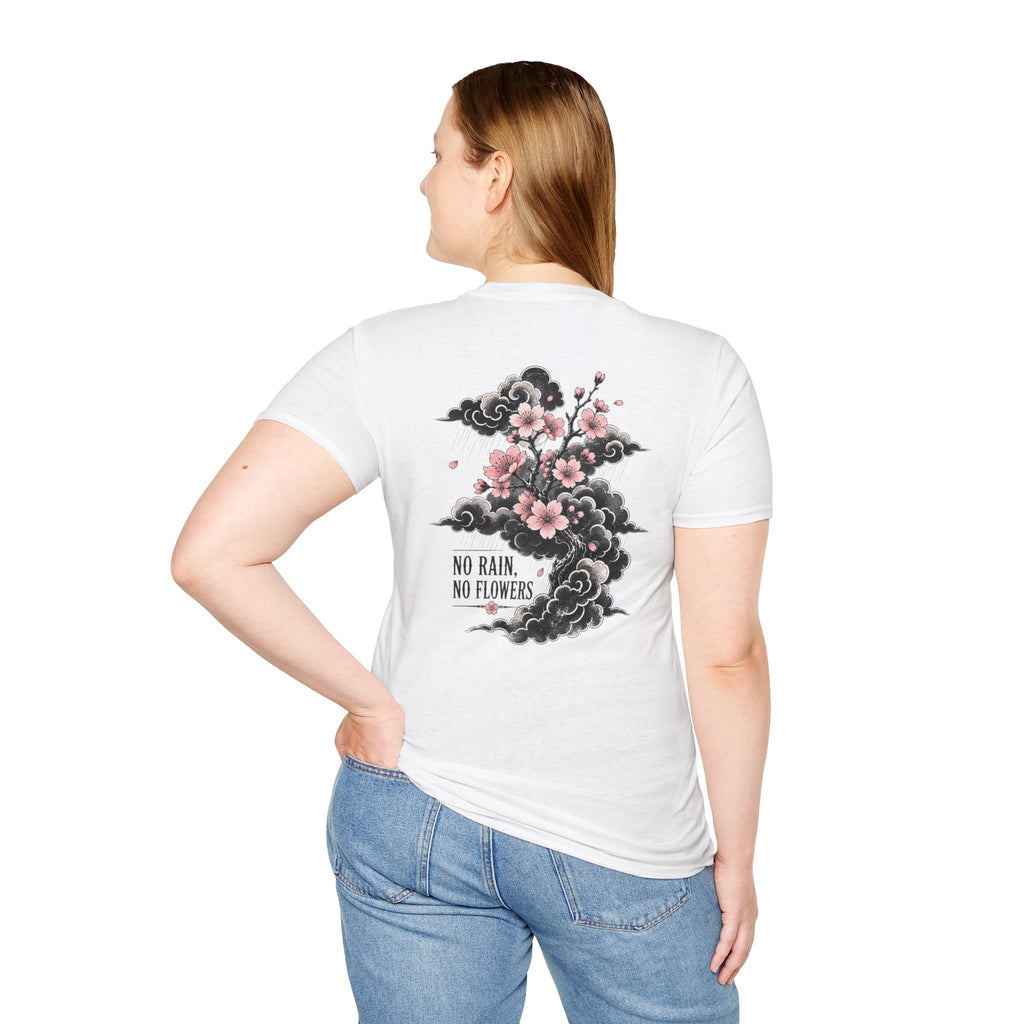 Floral Pocket Cat T‑Shirt — Petite Cherry Blossom Kitten Graphic