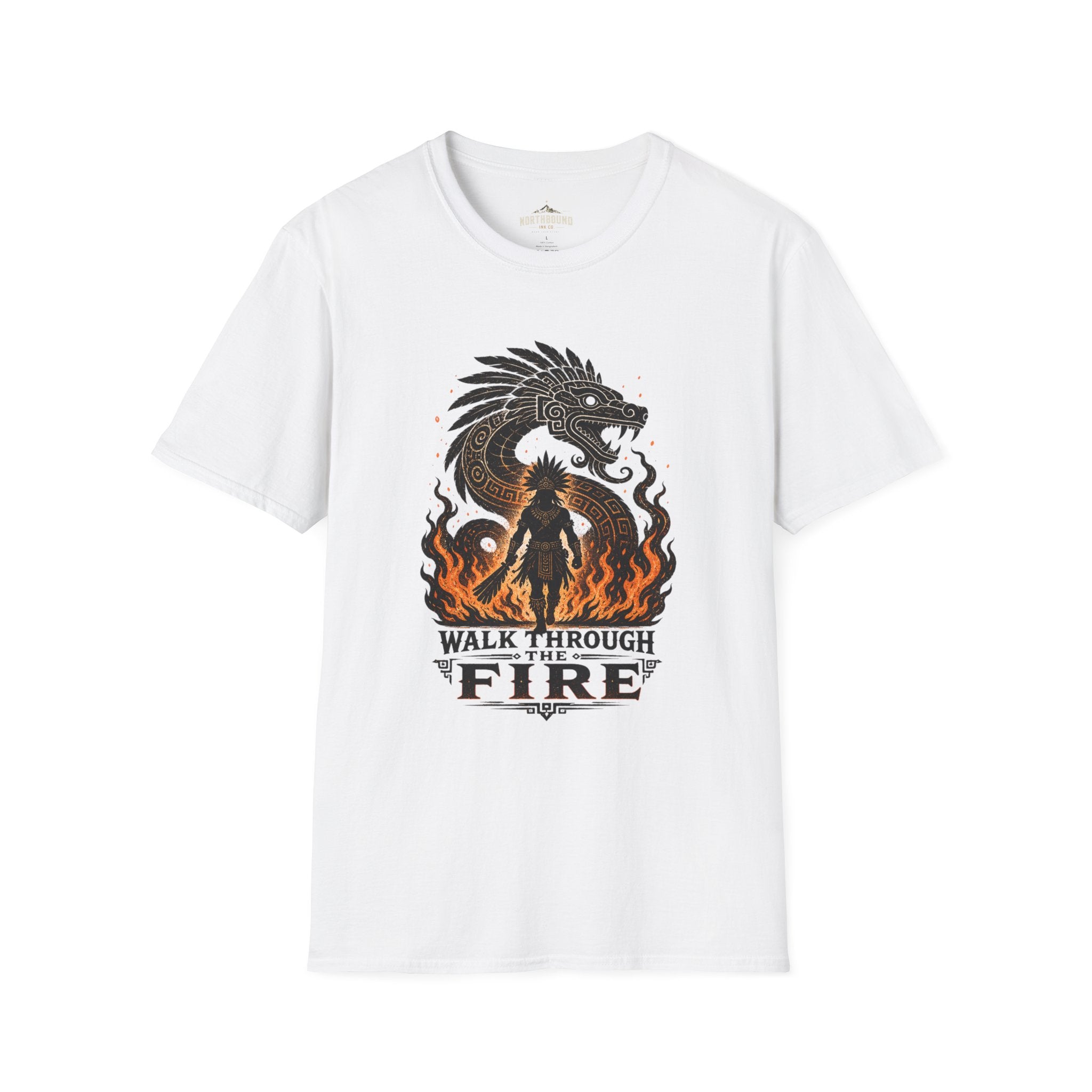 T-Shirt — 'Walk Through Fire' Dragon Flames Graphic Tee