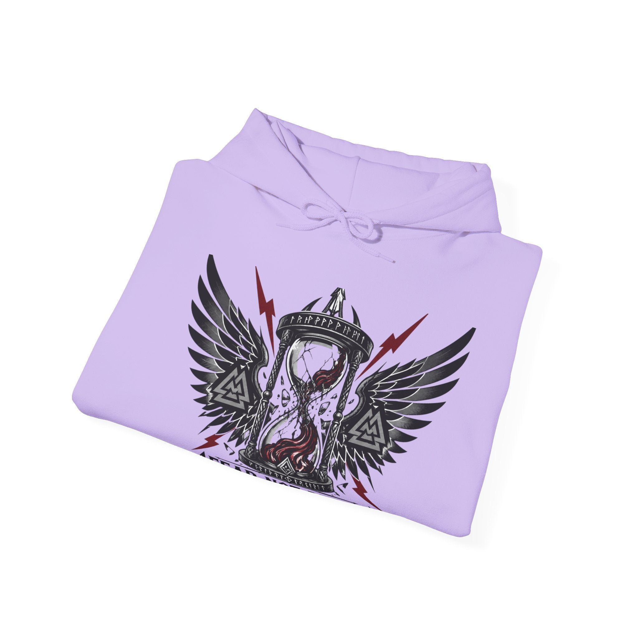 Fear Not Death Hourglass Wings Hoodie — Gothic Inspirational Pullover