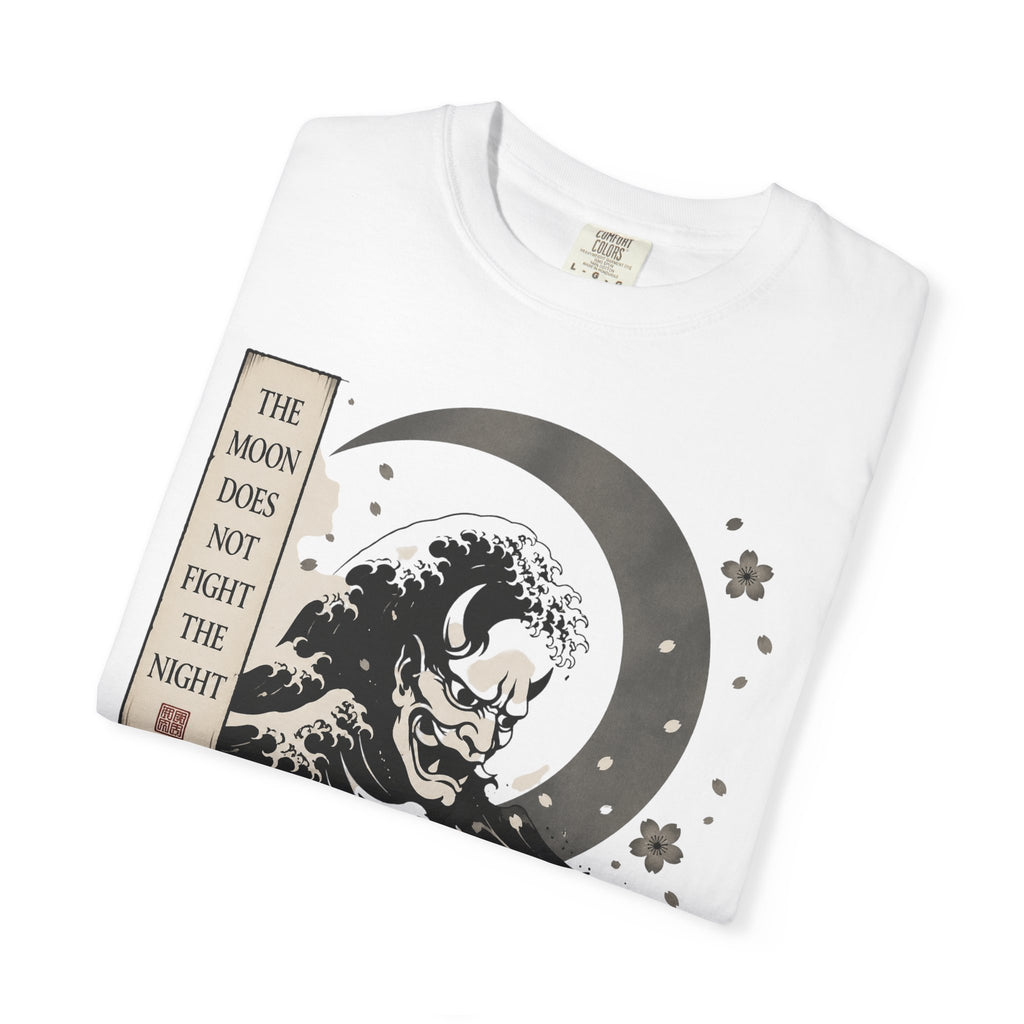 Moon Does Not Frighten Night T-Shirt — Japanese Wave Demon Graphic Tee