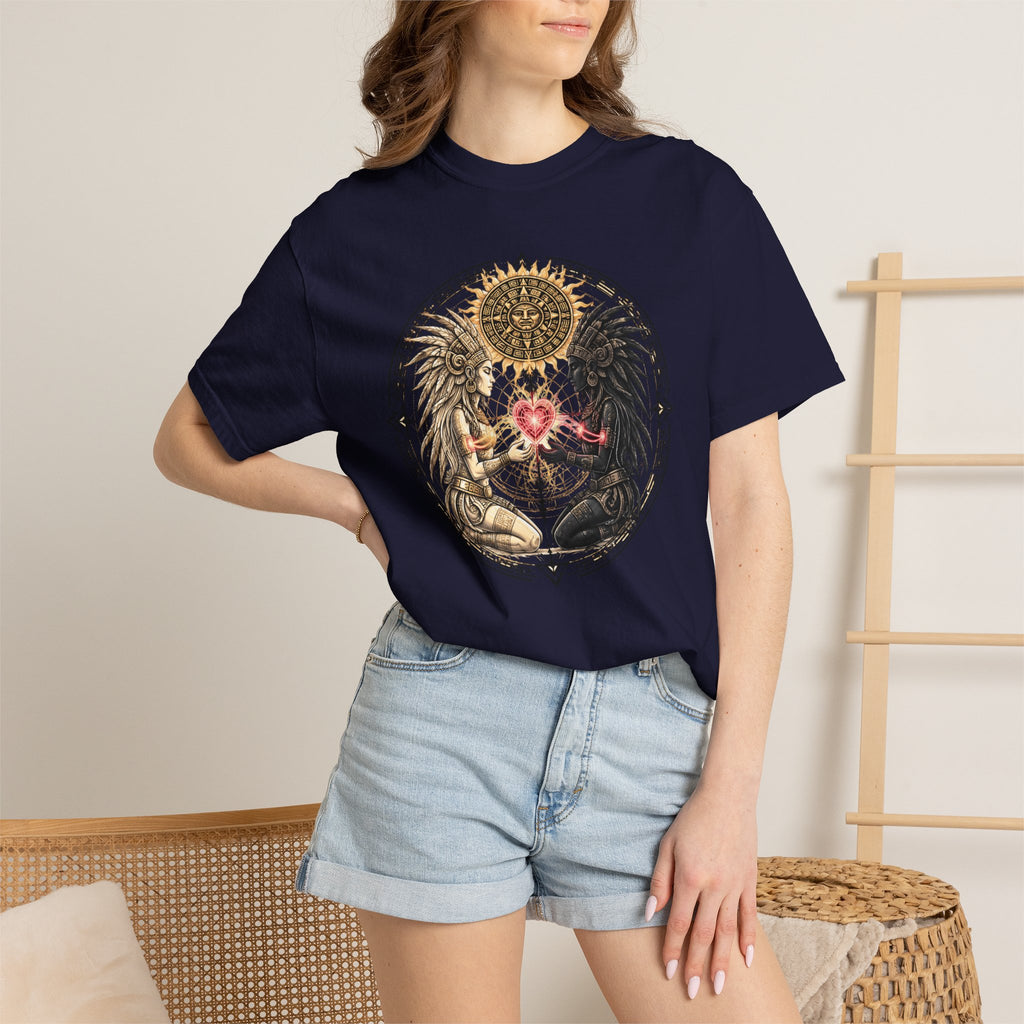 Angel & Demon Heart T-Shirt — Yin Yang Winged Lovers Graphic Tee