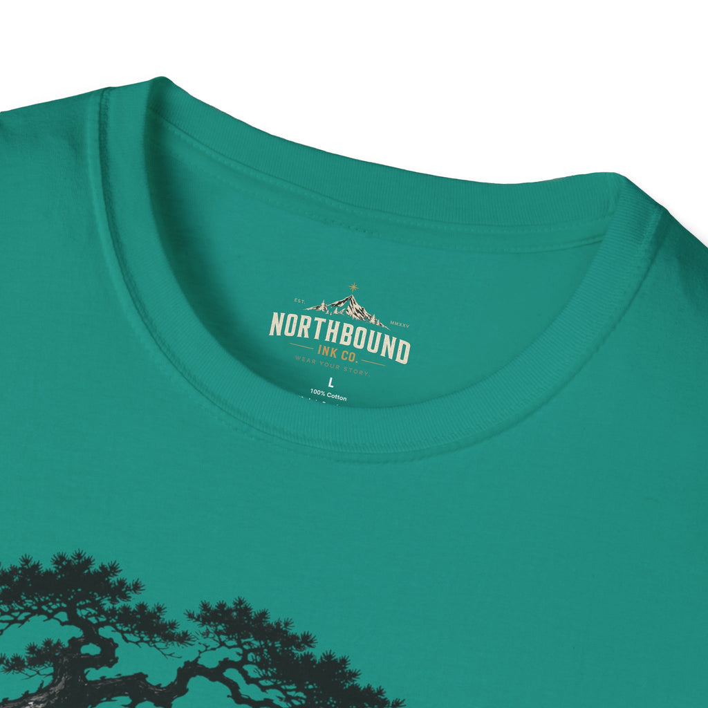 Meditation Zen T-Shirt — 'Silence Is Great Strength' Minimal Bonsai Buddha Tee