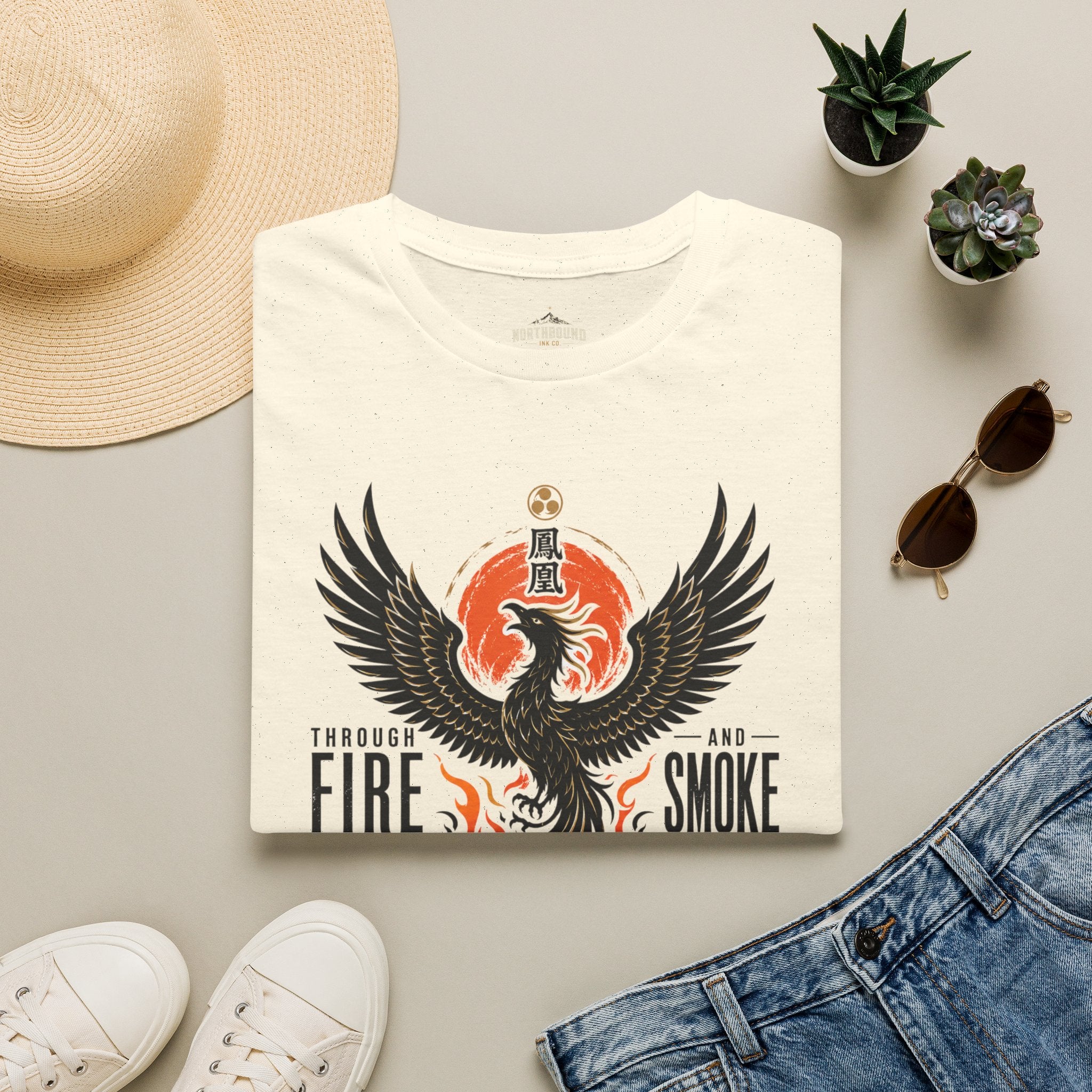 Phoenix Graphic T-Shirt — "Through Fire and Smoke" Inspirational Tee