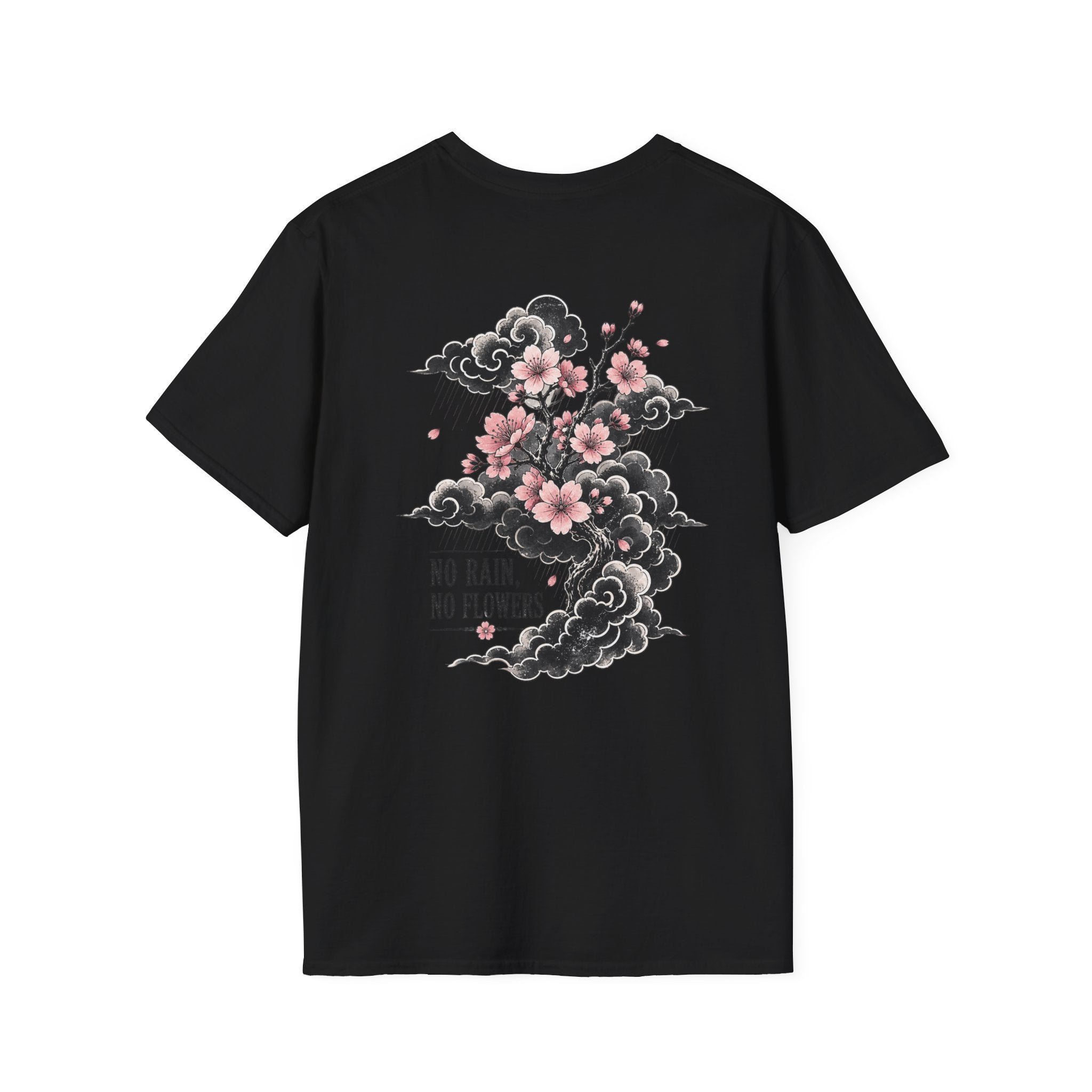 Floral Pocket Cat T‑Shirt — Petite Cherry Blossom Kitten Graphic
